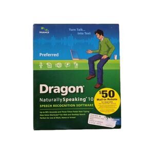 Dragon Naturally Speaking 10 Preferred Speech Recognition Software Headset NEW